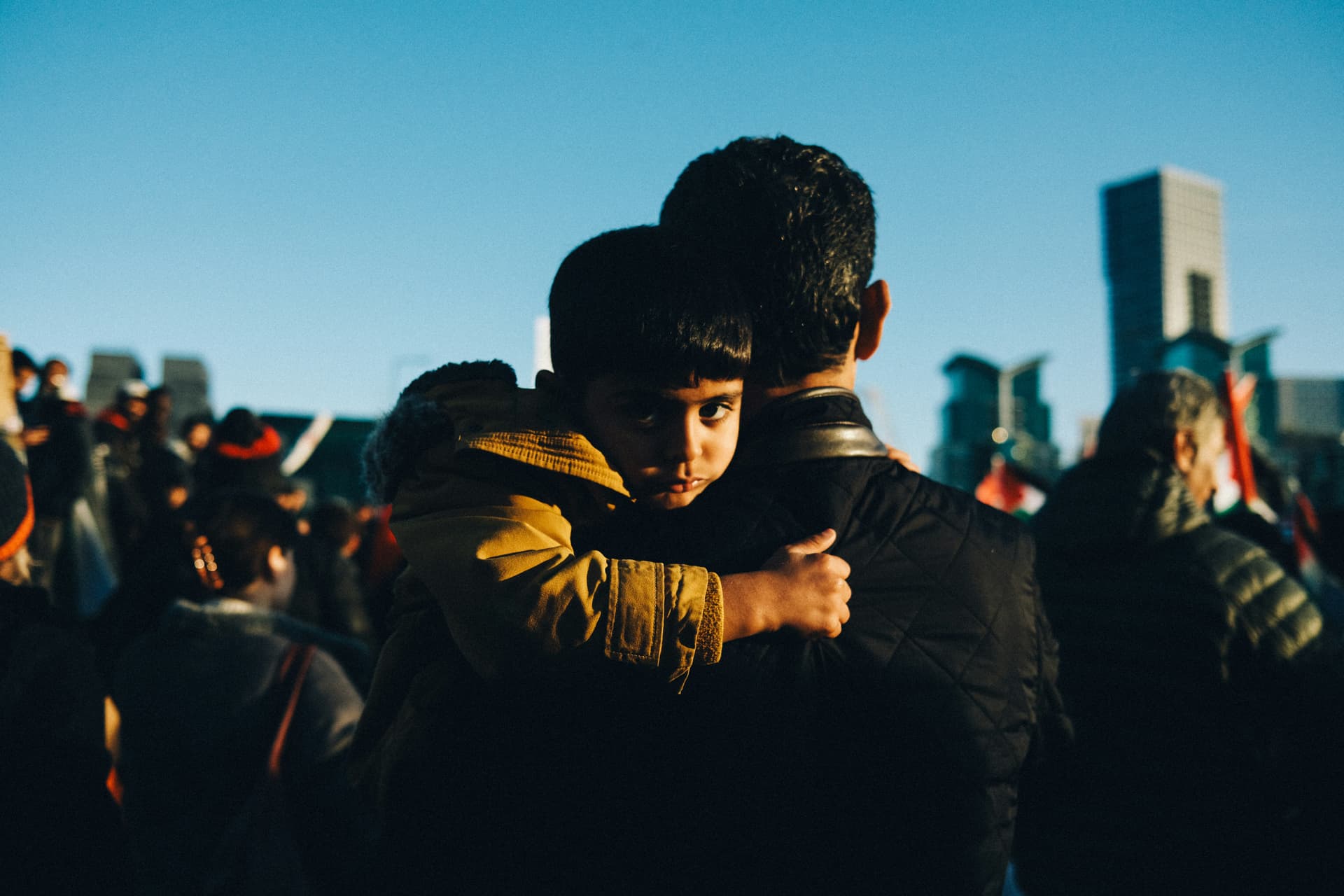 Two people embracing — warm family moment
